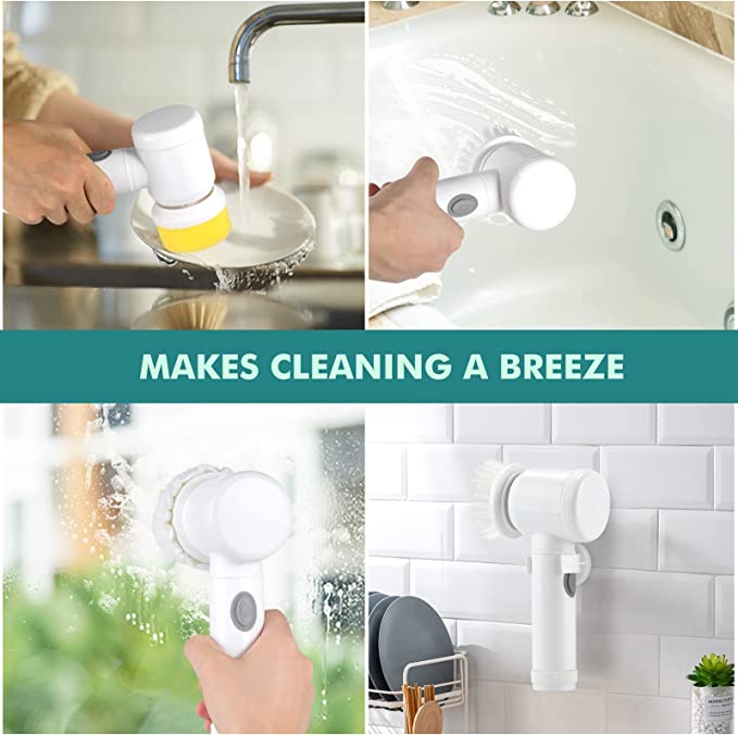 SIIKER: Electric Bathtub Cooktop Sink Cleaning Brush Tool Set